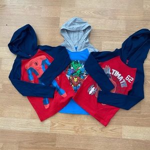 Set of Marvel lightweight hoodies